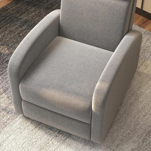 Sillón Relax Reclinable hasta 160° Sofá Reclinable Moderno con Reposapiés Soporta hasta 120 kg 64x86x102 cm Gris [3]