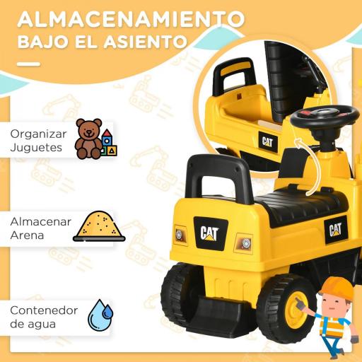 Excavador Correpasillos con Licencia Caterpillar para Niños con Pala Delantera y Bocina 85x27,5x47,5 cm Amarillo [4]