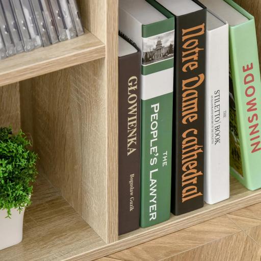 Estantería Librería de Madera Armario de Libros con 7 Compartimentos para Plantas Archivos 50x24x106 cm Roble [6]