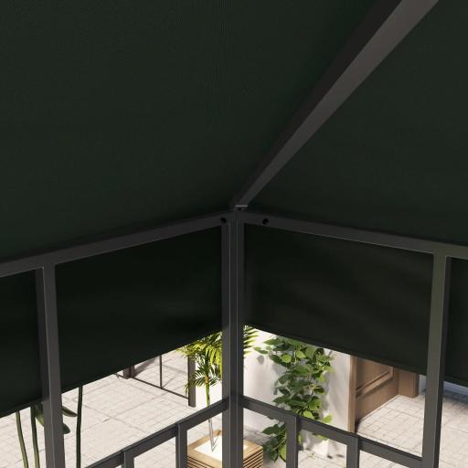 Toldo de Recambio 3x3 m con Techo Doble con Orificios de Drenaje y Protección UPF30+ Verde Solo Toldo NO Incluye Marco [7]