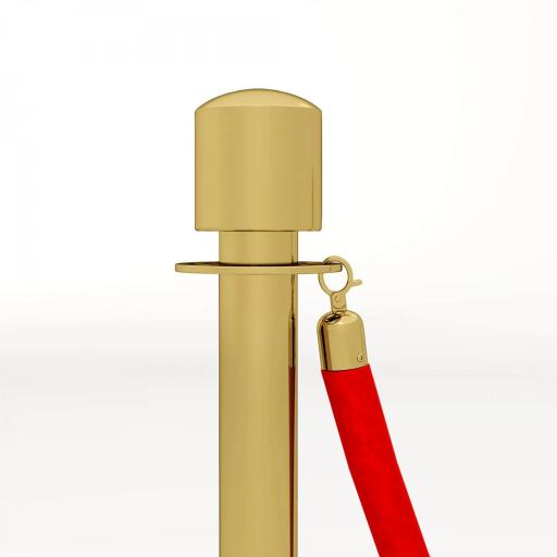 Juego de 2 Postes Separadores de Acero Inoxidable con Cuerda de Terciopelo Roja de 1,5 m y Base Rellenable Dorado [2]