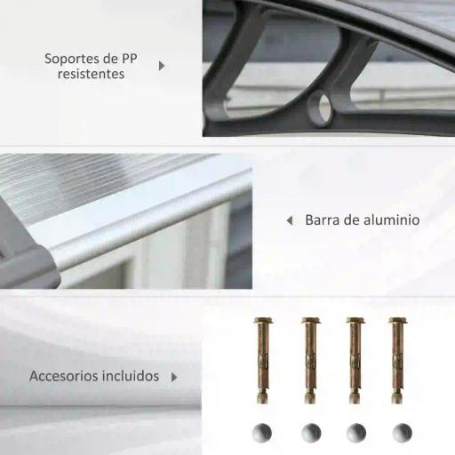 Marquesinas Exterior para Puertas y Ventanas 110x60 cm [6]