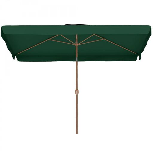 Sombrilla de Terraza Exterior 300x200x245 cm con Ángulo Ajustable Mástil de Aluminio Manivela y Protección UV 50+ Verde [8]