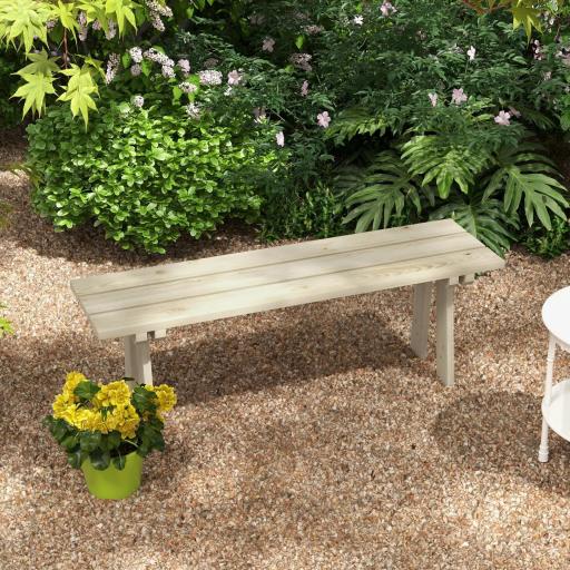 Banco de Madera de 2 Plazas Carga 220 kg Banco de Exterior para Jardín Patio Terraza 130x38x45 cm Natural