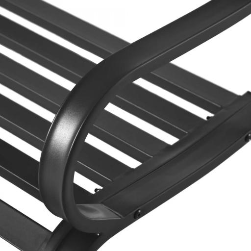 Banco de Exterior de Metal de 2 Plazas con Reposabrazos Carga 240 kg para Patio Terraza 127x58x82 cm Negro [3]