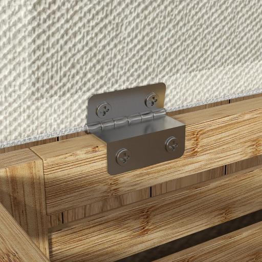 Baúl de Almacenaje para Dormitorio 54,7L con Asiento Desmontable Marco de Bambú 40x40x47 cm Gris y Natural [8]