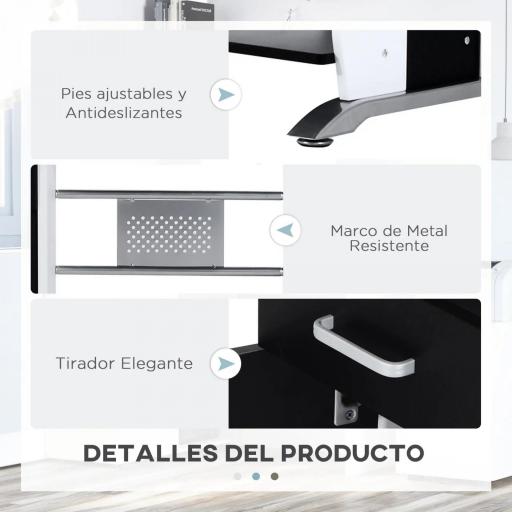 Mesa de Ordenador PC Despacho Escritorio 100x52x75cm Oficina Mobiliario Madera [5]