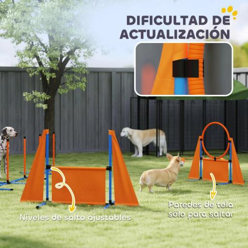 Kit de Agilidad para Perros Agility de 6 Piezas para Mascotas con Saltos Slalom Caja de Pausa Silbato y Pelotas [2]