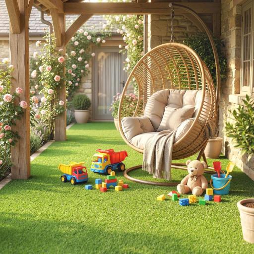 Césped Sintético 1m x 4m Alfombra Césped Artificial con Altura de Hierba 10 mm Drenaje Automático Verde [3]