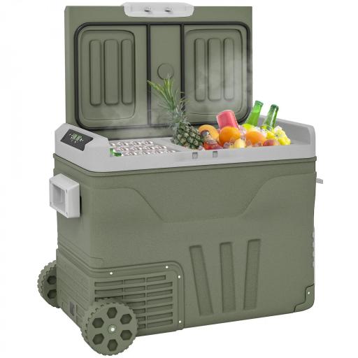 Nevera Portátil Eléctrica 45L Refrigerador de Coche 12V/24V -20℃ a +20 ℃ con Pantalla LED Táctil 64,5x43,5x53 cm Verde [9]