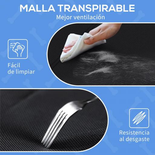 Cama Elevada para Perros Refrescante y Transpirable 91x69x29 cm Malla de Textilene Reposacabezas Inclinado Negro [3]