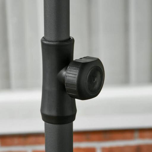 Sombrilla de Playa con Protección UV50+ Mástil de Ø32 mm y Toldo Ajustable Ø180x209 cm Gris Oscuro [7]