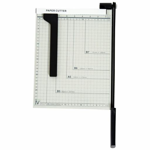 Cortador de Papel A4 Guillotina Profesional para Papelería Fotográfica Oficina Estudio Escuela Capacidad 12 Hojas con Regla Guía Cizalla de Cuchilla 48x26,5x5 cm Blanco [8]
