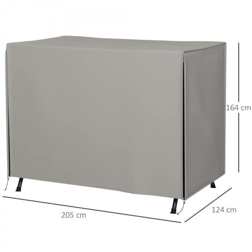 Funda para Balancín de Jardín con Cremallera Cubierta para Muebles de Exterior 205x124x164 cm Gris Claro [1]