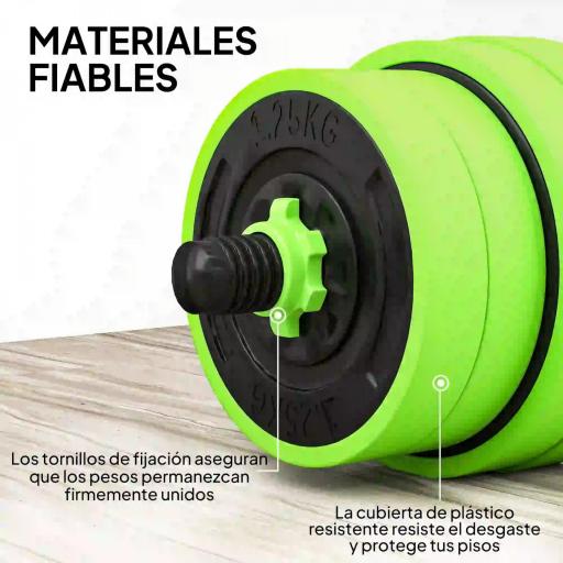 Juego de Mancuernas Ajustables 30 kg 4 en 1 como Kettlebell Barra Mancuernas Soporte para Flexiones para Gimnasio Casa [4]