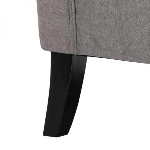 Sillón de Salón con Reposacabezas y Patas de Madera Butaca Carga 160 kg para Dormitorio Oficina Sala de Estar Gris [7]