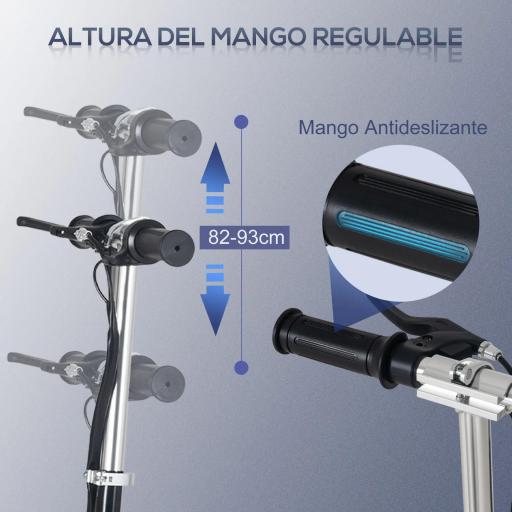 Patinete Eléctrico Plegable para Niños de 7-14 Años, Patinete Eléctrico con Velocidad Max. 12 km/h, Alcance de 8 km, Altura Ajustable, Freno de Mano, Negro [5]