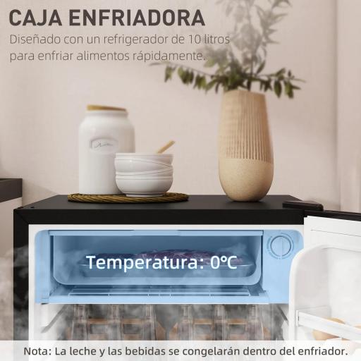 Nevera Pequeña con Congelador 91L Silenciosa Puerta Reversible Temperatura Regulable y Estantes Ajustables Negro [6]