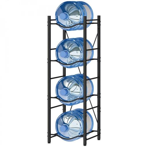 Soporte para Garrafones de Agua de 4 Niveles Estante de Almacenamiento para Botella de Agua para Cocina Comedor Negro [2]