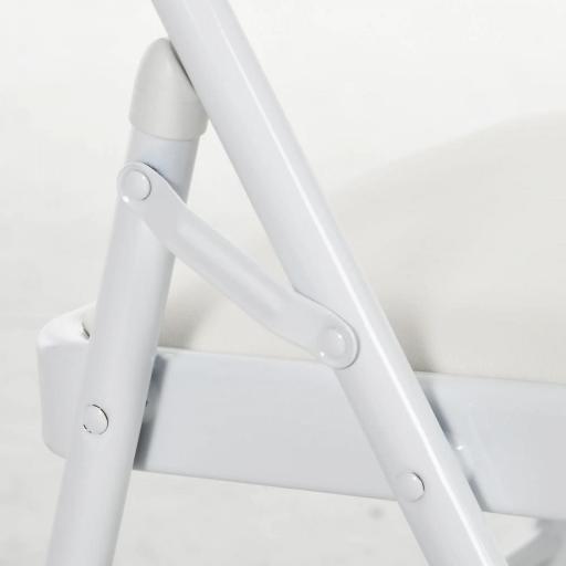 Juego de 2 Sillas Abatibles con Respaldo y Estructura de Acero para Oficina Estudio 45x46x78 cm Blanco [4]