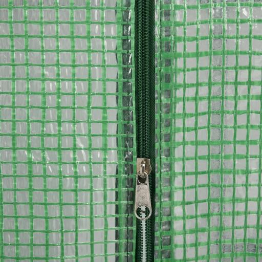 Invernadero de Jardín Tipo Caseta Invernadero de Exterior con 2 Niveles 4 Estantes Puerta Enrollable Marco de Acero y Cubierta de PE 140g/㎡ para Cultivos Plantas Macetas 143x138x190 cm Verde [4]