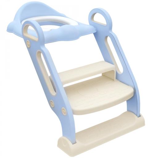 Adaptator WC para Niños con Escalera Plegable Reductor de Aprendizaje para Baño Portátil 67,9x42,8x51,5 cm Azul [8]