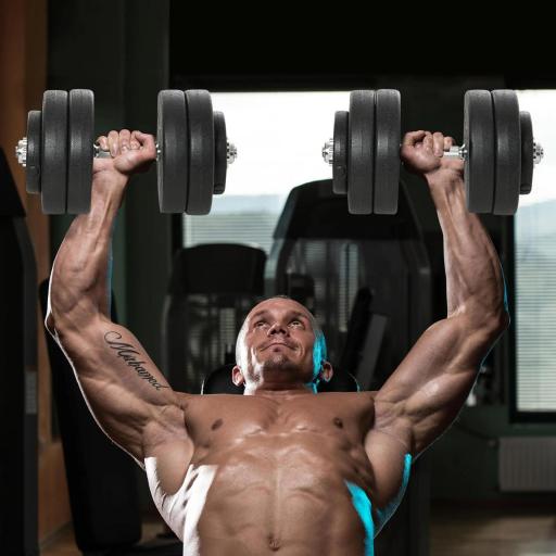 Juego de Mancuernas Ajustables con Barra de Conexión de Acero y Discos Desmontables 8x5 kg 4x1,5 kg Total 50 kg Negro