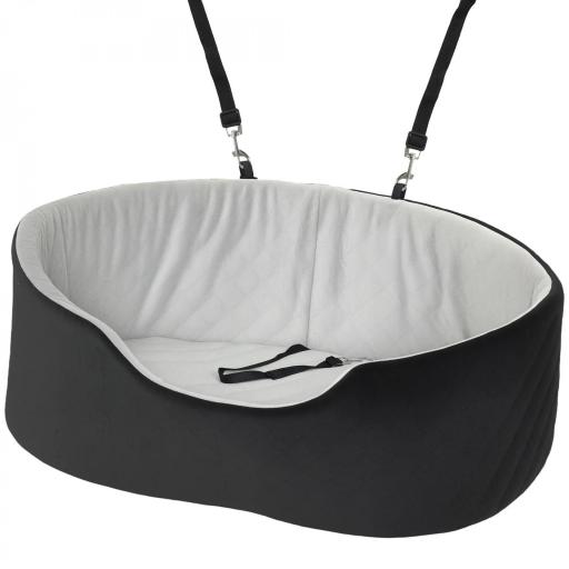 Asiento de Coche para Perros Pequeños y Medianos de hasta 15 kg con Funda Extraíble y Lavable Base Antideslizante Negro [9]