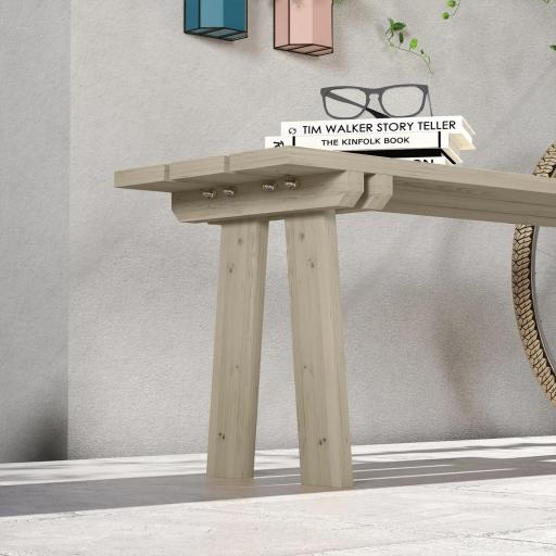 Banco de Madera de 2 Plazas Carga 220 kg Banco de Exterior para Jardín Patio Terraza 130x38x45 cm Natural [6]