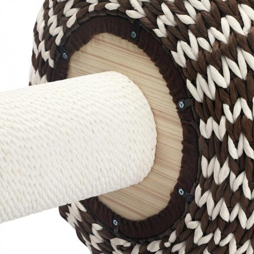 Árbol Rascador para Gatos Pequeño Altura 52 cm Torre Escalador de Gato con Cama Redonda Cojín de Felpa Suave y Poste Rascador 50x50x52 cm Café y Blanco [6]