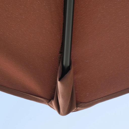 Parasol de Terraza 200x190x240 cm con Manivela Poste de Acero y Base Cruzada Anti-UV para Terraza Balcón Café [5]