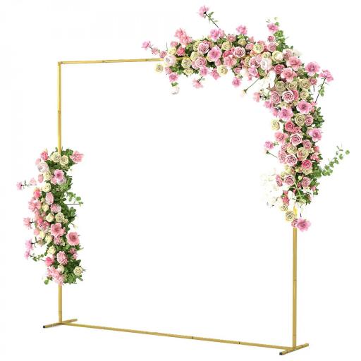 Arco de Jardín para Rosas de Metal Arco de Boda Resistente a la Intemperie para Decoración Patio 200x40x200 cm Dorado [9]