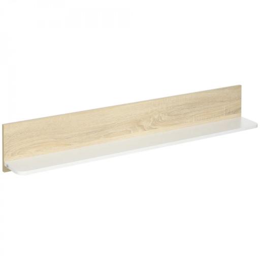 Estante Flotante de Madera Balda de Pared para Salón Dormitorio Pasillo Cocina Baño 120x15x20 cm Roble y Blanco [8]