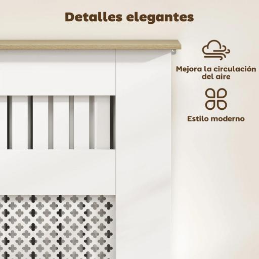 Cubre Radiadores 78x19x81 cm Cubierta para Radiador Diseño Moderno de Listones y Nido de Abeja Blanco [7]