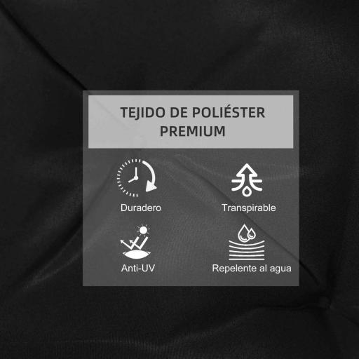 Conjunto de 2 Cojines para Silla 50x98x8 cm con Respaldo 6 Cordones de Fijación para Jardín Terraza Balcón Negro [2]