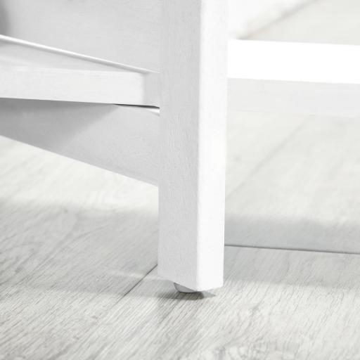 Biombo Separador de Madera de 4 Paneles Divisor de Habitaciones Plegable con 3 Estantes Extraíbles Diseño Persiana para Dormitorio Oficina 160x170 cm Blanco [3]