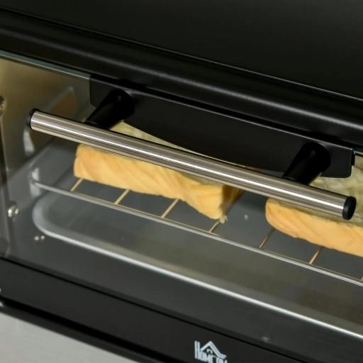 Horno Eléctrico Sobremesa 10L 750W Horno Eléctrico Pequeño Temperatura 230 ℃ y Temporizador 36,5x26x22 cm Negro [4]