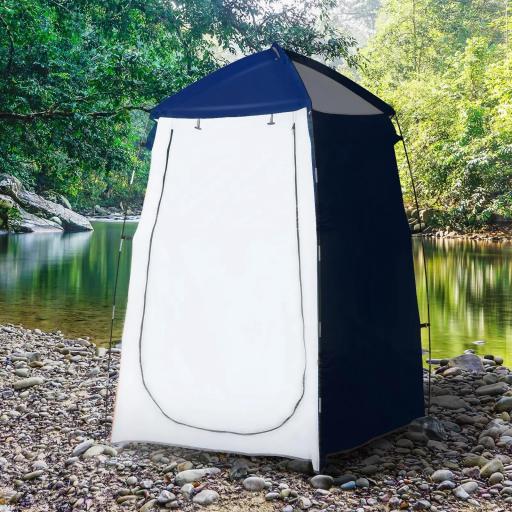 Tienda de Ducha Camping Portátil UV25 Tienda Instantánea con Ventana Bolsillo y Bolsa de Transporte 123x121x198 cm Azul