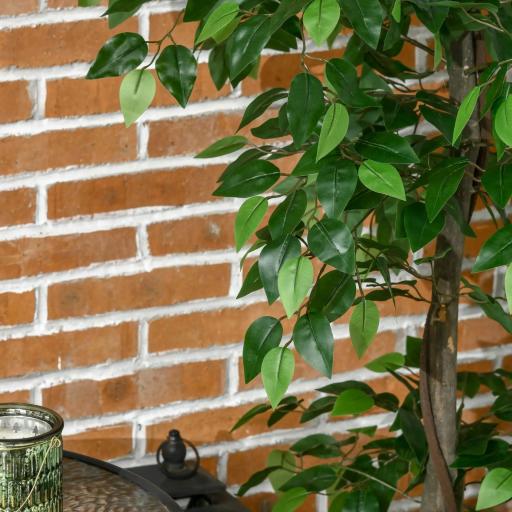 Árbol de Té Artificial 120 cm Planta Artificial con 546 Hojas Musgo y Maceta Planta Artificial Decorativa Verde [4]