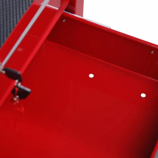 Carro caja de herramientas taller movil con 5 cajones 4 ruedas chapa de Acero Rojo [3]