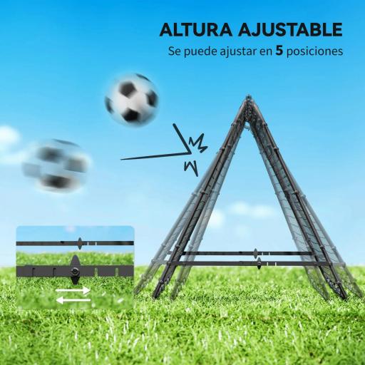 Red de Rebote Plegable con Ángulo Ajustable para Entrenamiento de Fútbol Béisbol y Tenis 100x95x90 cm Negro [2]