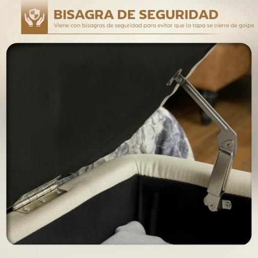 Banco de Almacenaje con Tapa Abatible y Patas de Acero para Dormitorio Salón Entrada 101x38,5x44,5 cm Beige [2]