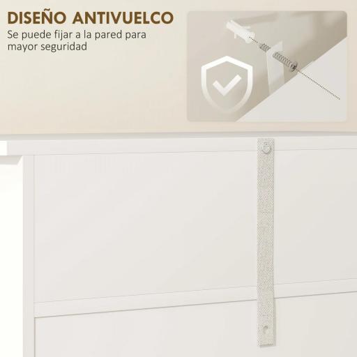 Armario Auxiliar de Baño con Cajones de Estilo Clásico Mueble Auxiliar de Pasillo Dormitorio 60x30x75 cm Blanco [2]