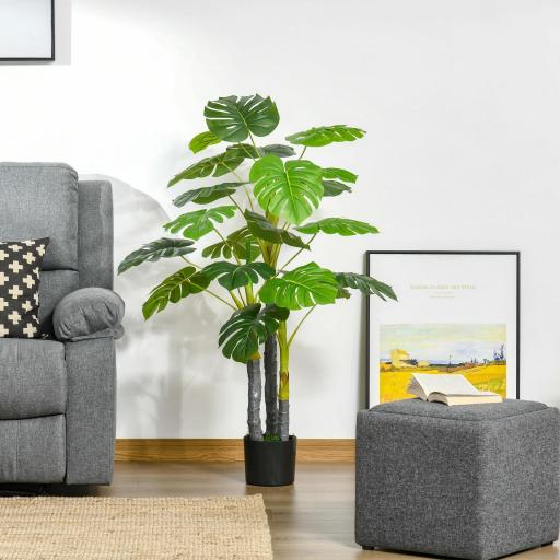 Árbol Tropical Decorativo Altura 120 cm con 20 Hojas para Hogar Salón Dormitorio Verde