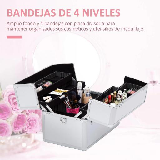 Maletín Maquillaje 36'5x24x29cm 3 Niveles Maleta Neceser Cosmetica Profesional [2]