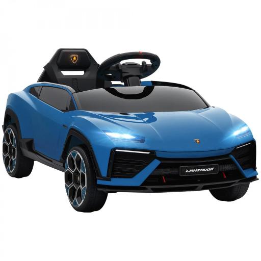Coche Eléctrico para Niños de +3 Años con licencia Lamborghini Batería 12V Mando a Distancia 2,4 G Motor Doble Azul [9]