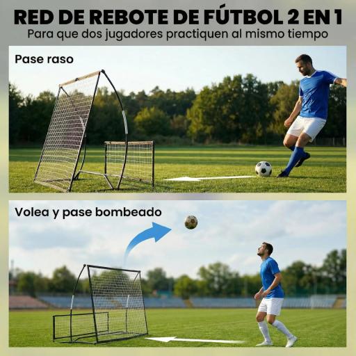 Red de Rebote Plegable 2 en 1 con Bolsa de Transporte para Entrenamiento de Fútbol y Béisbol 200x94x122 cm Negro [7]