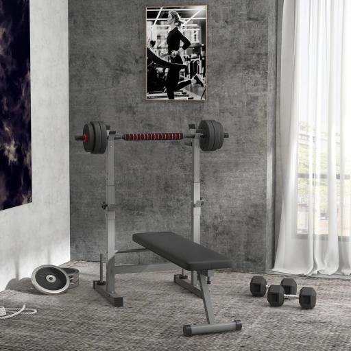 Mancuerna Hexagonal 15 KG con Barra de Conexión Metálica para Entrenamiento en Casa Gimnasio Oficina Negro y Plata [7]