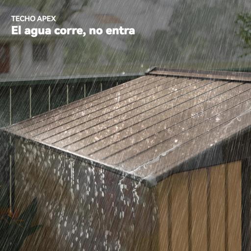 Cobertizo de Jardín Exterior 2,42 m² 213x130x185 cm con Puerta Corredera Ventilación y Kit de Fundación Amarillo [5]