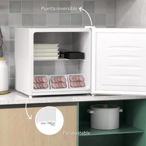 Mini Congelador de 35L con Temperatura Ajustable Puerta Reversible y Bajo Consumo Energético para Cocina Camping Blanco [5]
